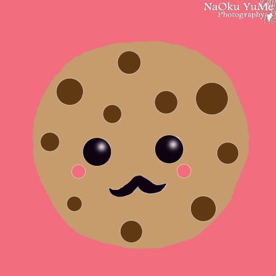 A cookie drawn using a drawing tablet